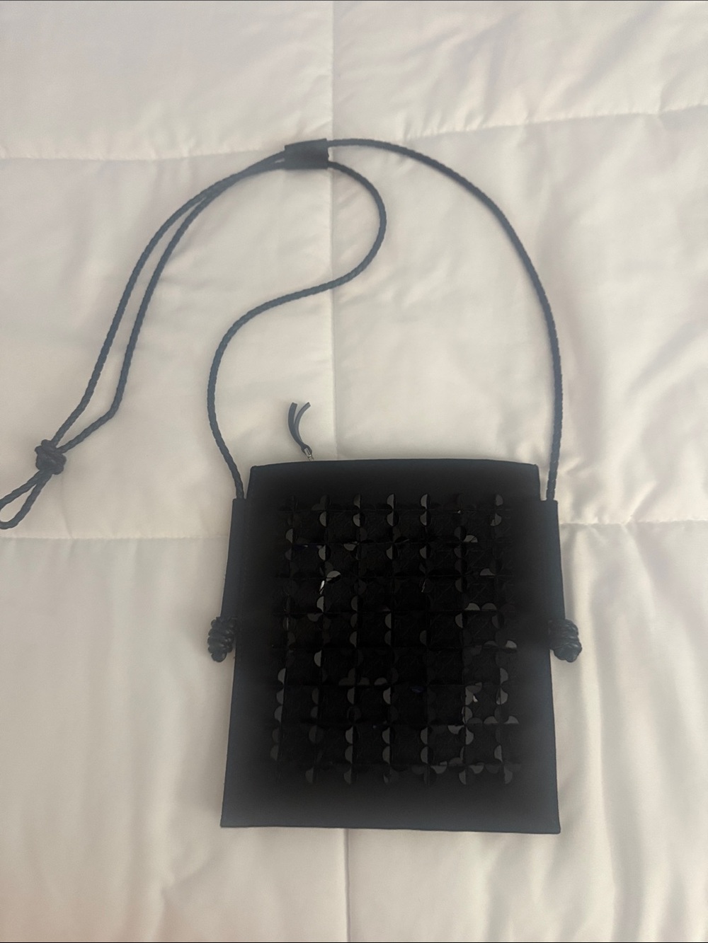 Lafayette 148 New York Silk Black Embellished Crossbody Bag